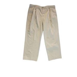 IZOD Men's Pleated Front Beige  Khaki Pants Size 42" X 32"   HEMMED